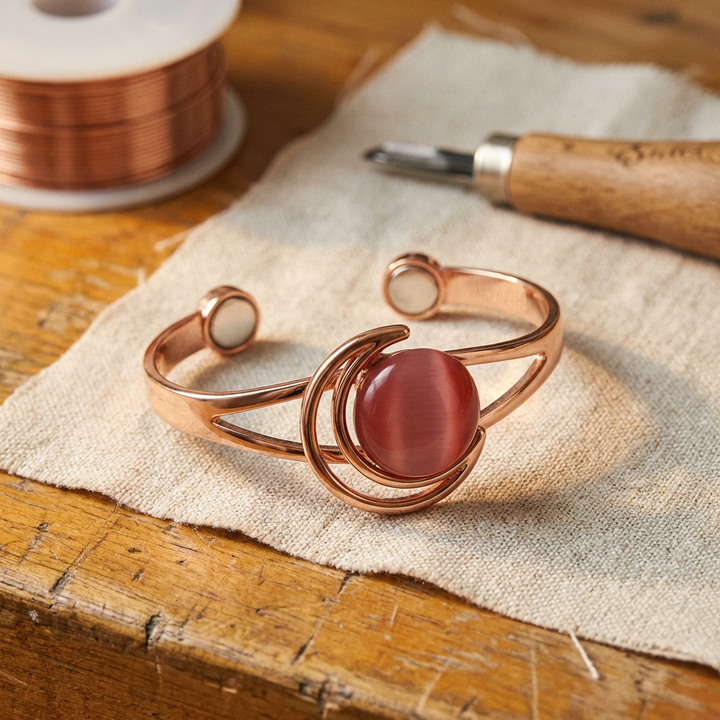 Flavia | Bracciale in Rame Sfera Rosa