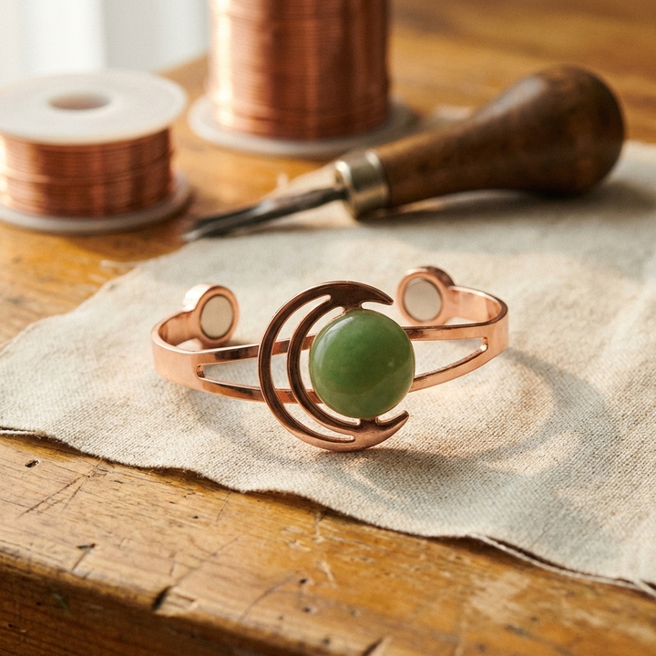 Fiorella | Bracciale in Rame Sfera Verde