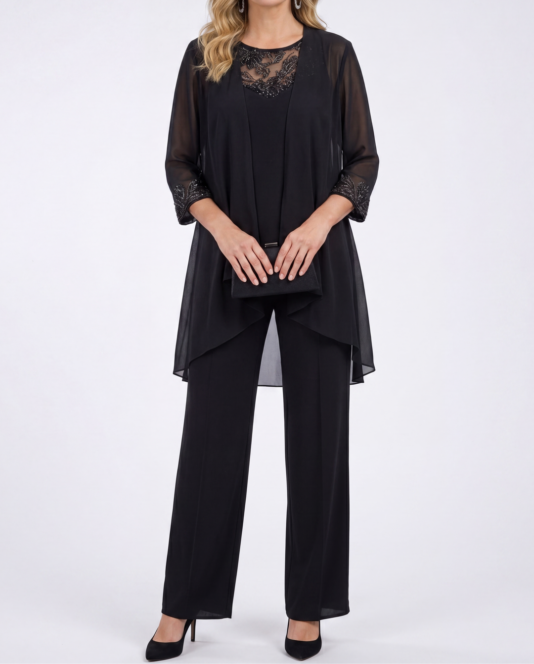 Ilenia | Completo Giacca in Chiffon e Pantaloni