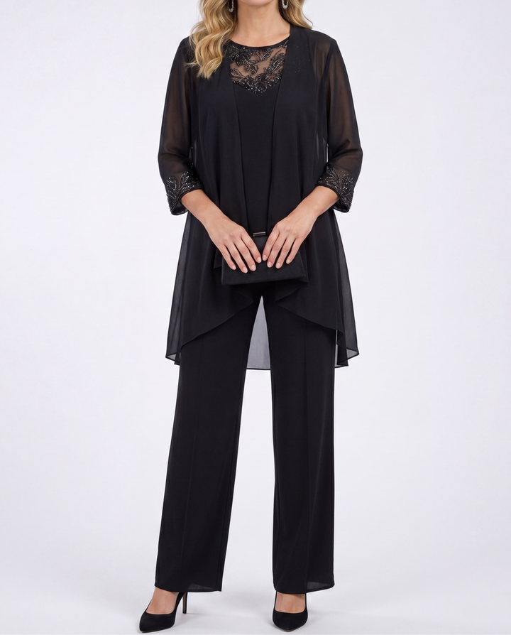 Ilenia | Completo Giacca in Chiffon e Pantaloni
