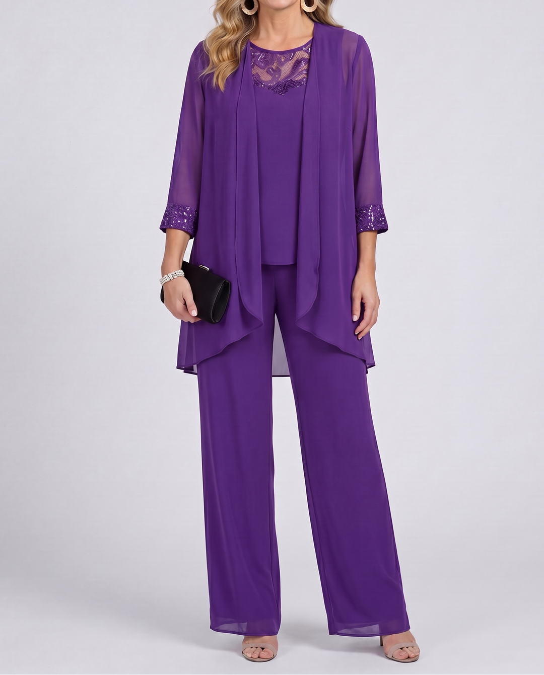 Ilenia | Completo Giacca in Chiffon e Pantaloni