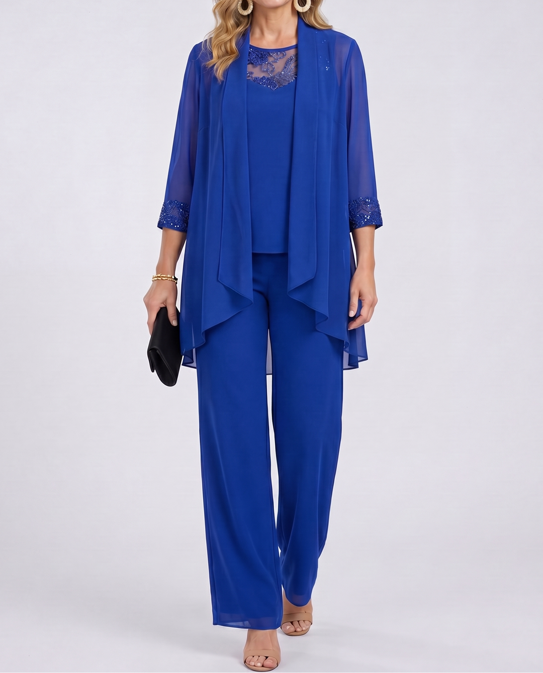 Ilenia | Completo Giacca in Chiffon e Pantaloni