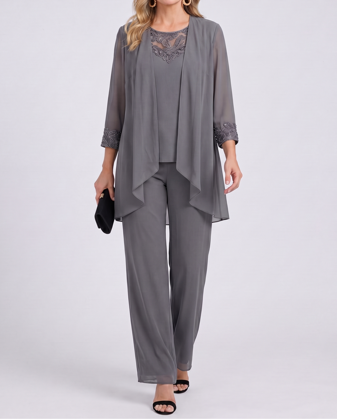 Ilenia | Completo Giacca in Chiffon e Pantaloni