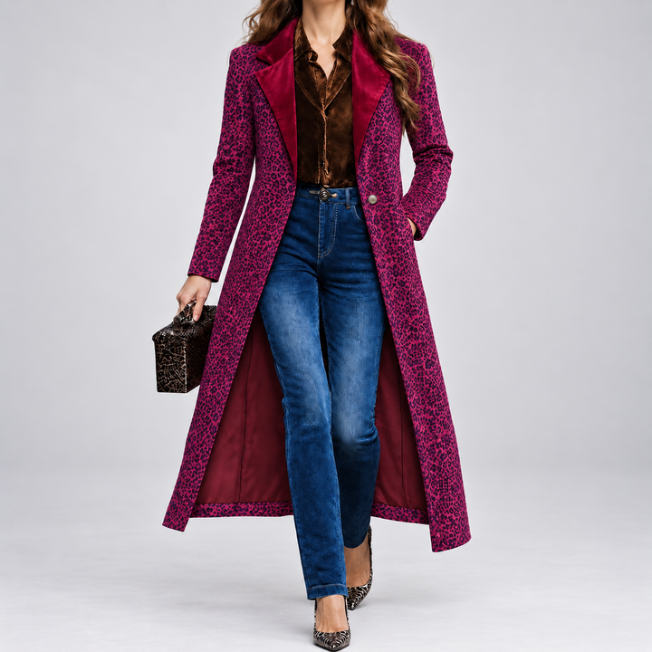 Ottilia | Cappotto Lungo Texturizzato Prugna