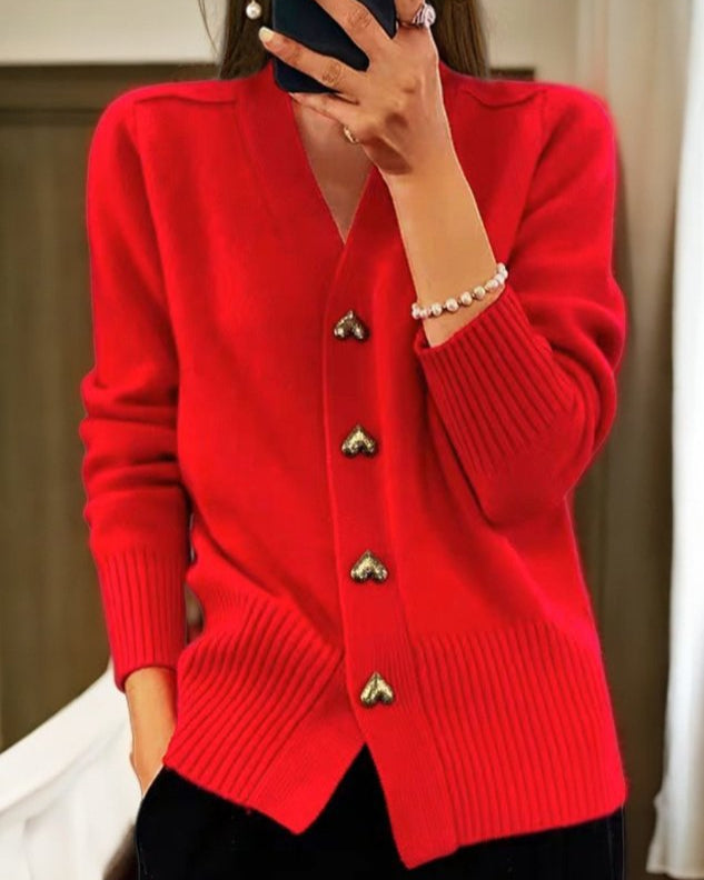Michela | Cardigan Scollo a V con Bottoni
