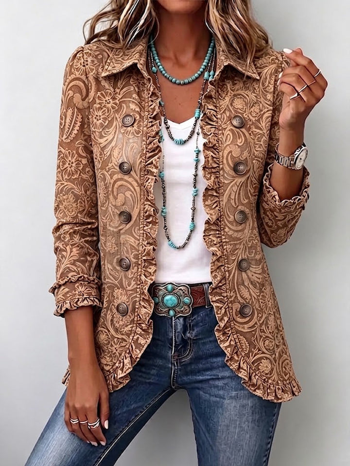 Chiarissa | Giacca Floreale Vintage con Balze