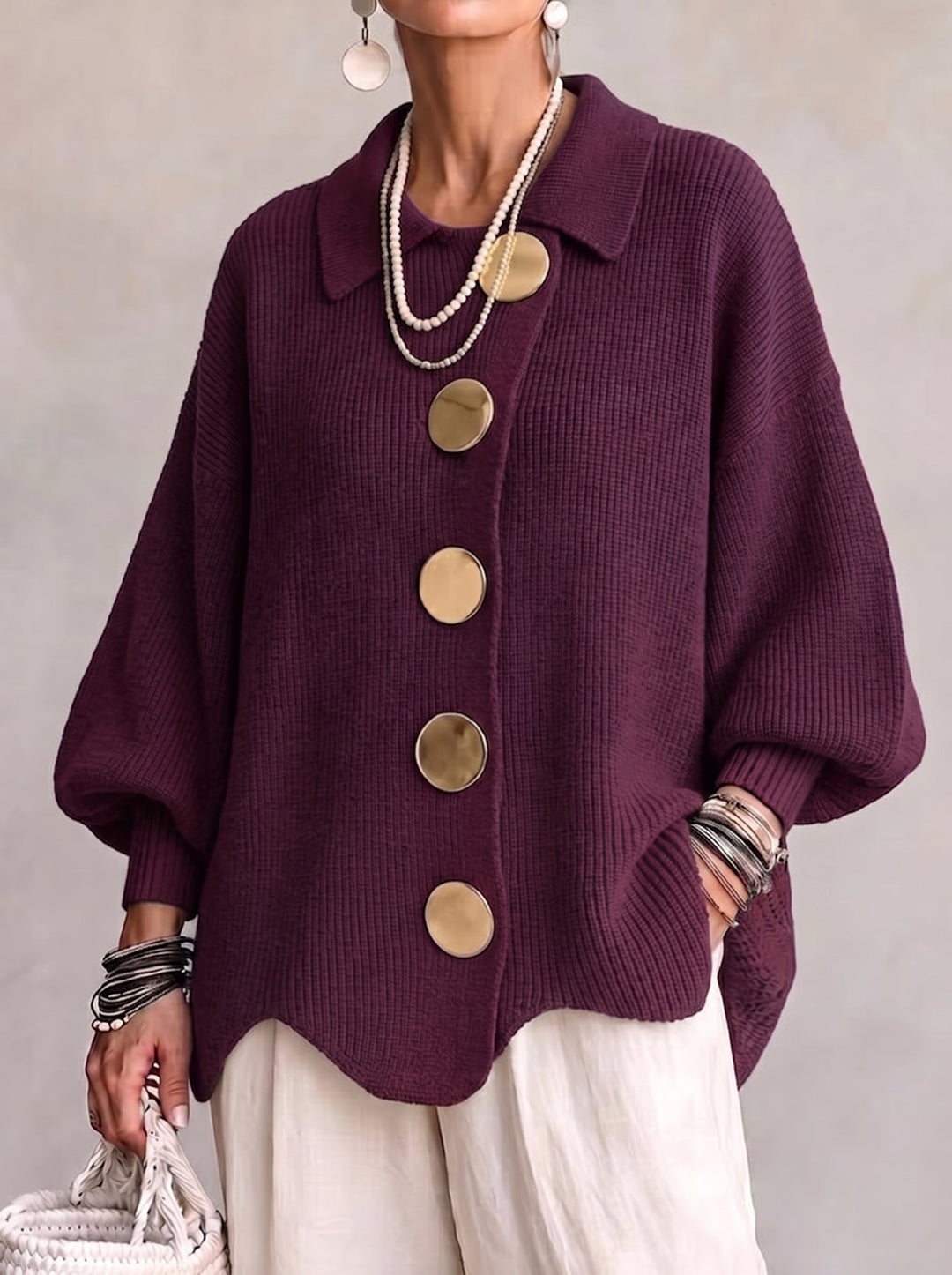 Ardelina | Cardigan Oversize con Colletto