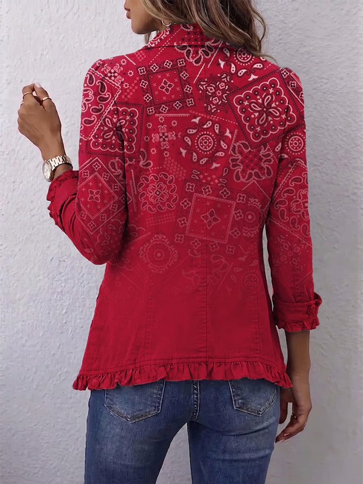 Criseide | Giacca Paisley Sfumata con Balze