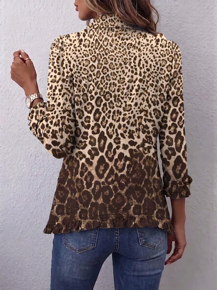 Navarina | Giacca Leopardata con Balze