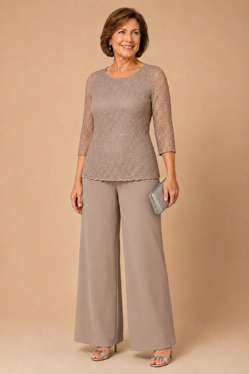 Perlarosa | Completo in Pizzo con Perline