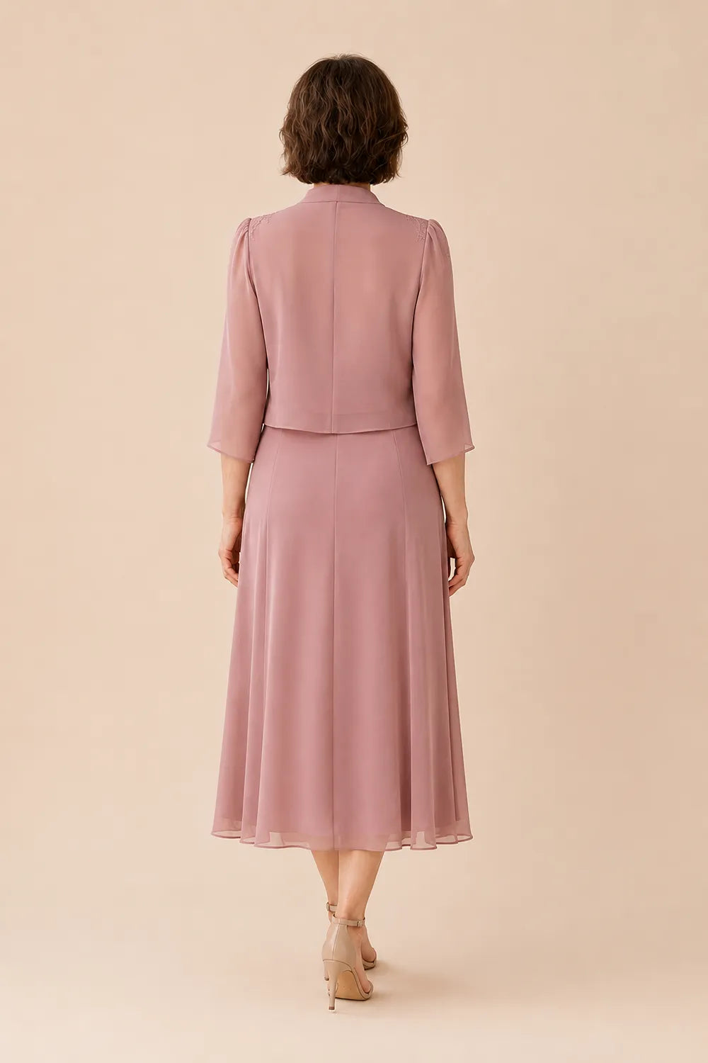 Violacea | Abito Midi Scollo a V con Pizzo