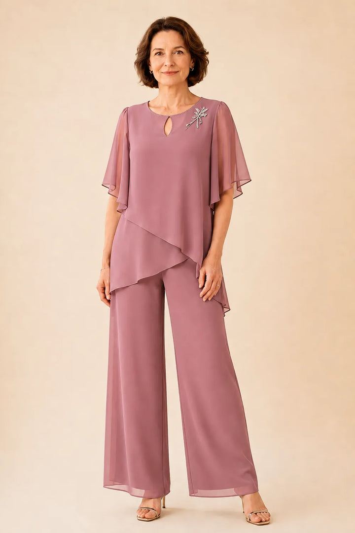 Aloretta | Completo Scollo a Chiave con Chiffon