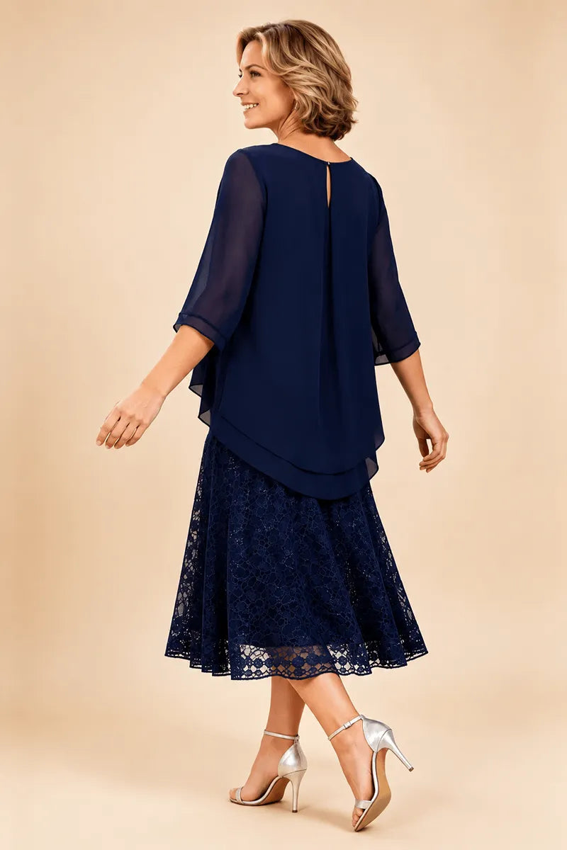 Merlettosa | Abito in Chiffon con Pizzo