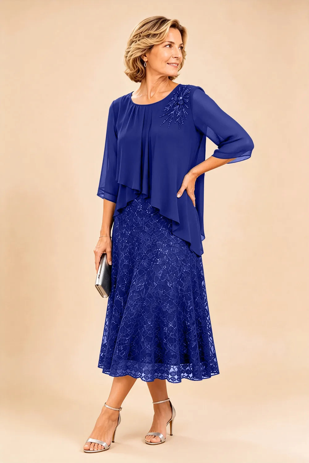 Merlettosa | Abito in Chiffon con Pizzo