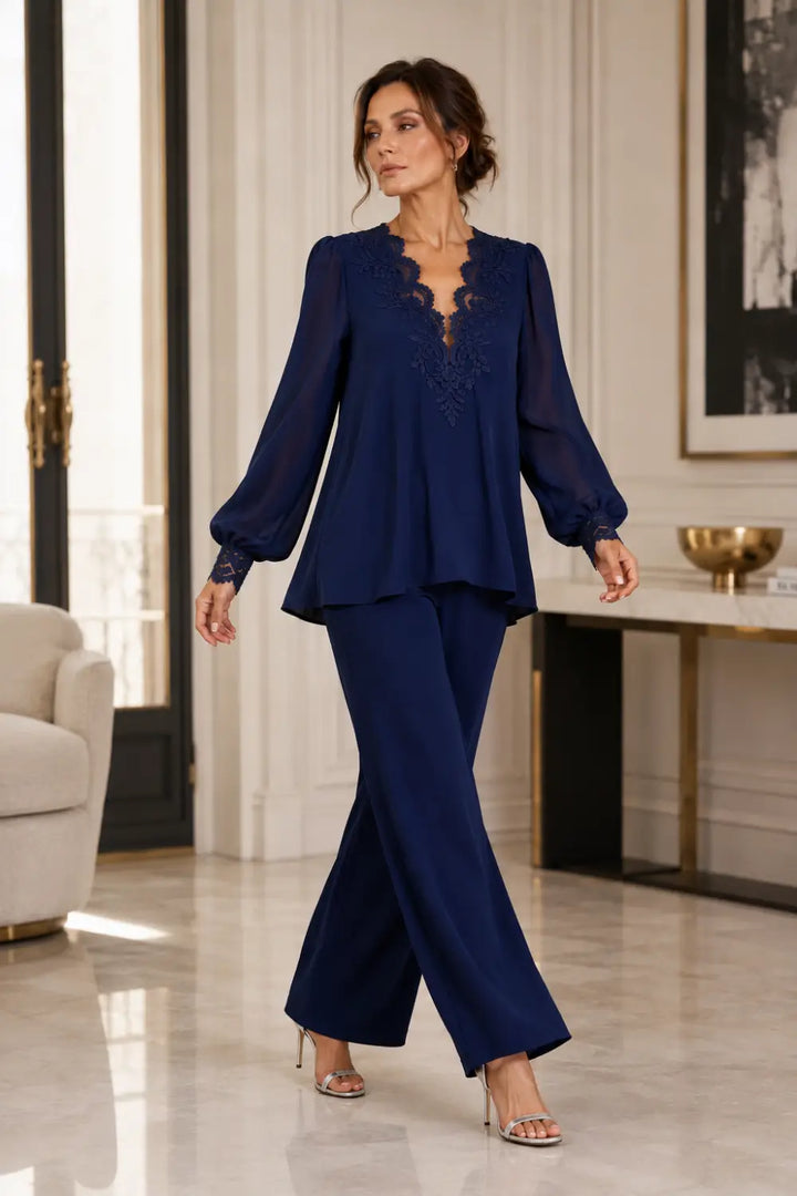 Silvana | Completo Scollo a V in Chiffon