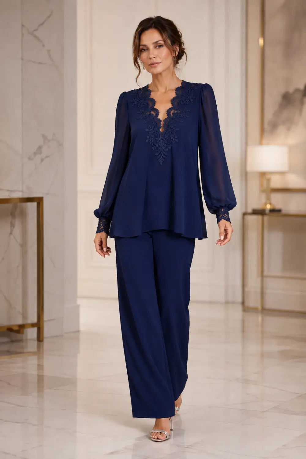 Silvana | Completo Scollo a V in Chiffon