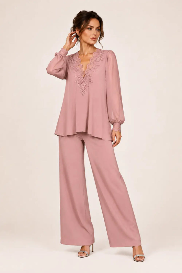 Silvana | Completo Scollo a V in Chiffon