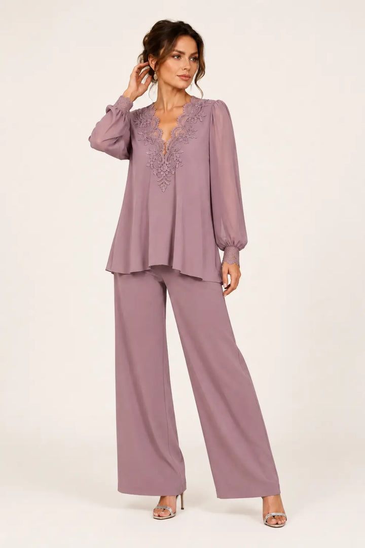 Silvana | Completo Scollo a V in Chiffon
