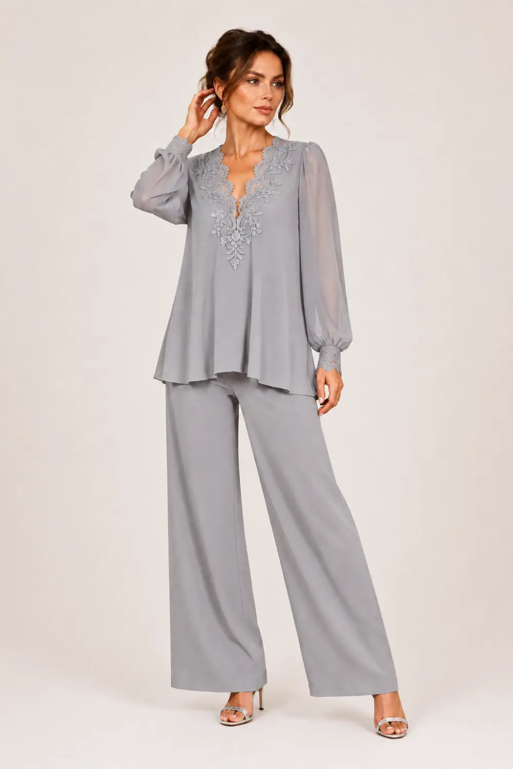 Silvana | Completo Scollo a V in Chiffon