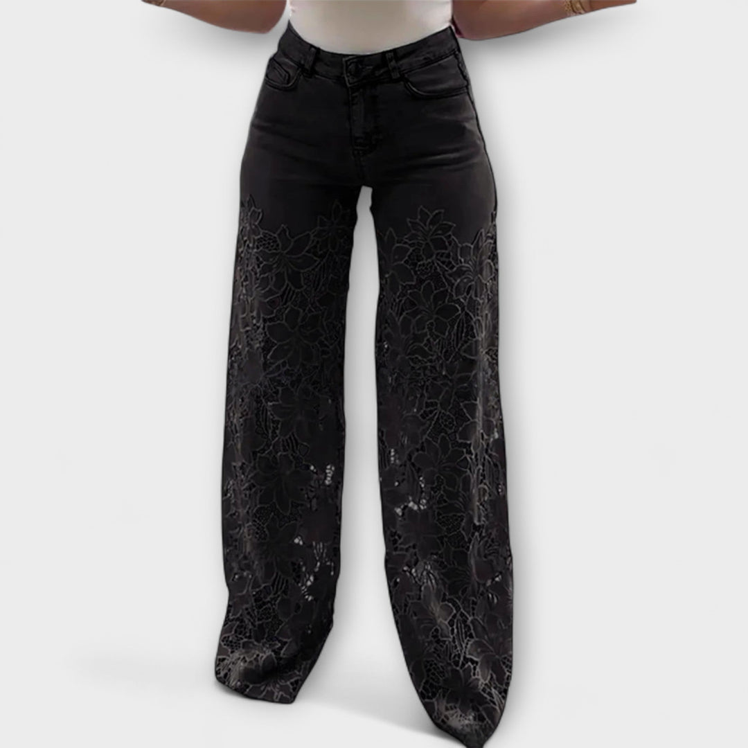 Azzurra | Jeans con Pizzo Floreale