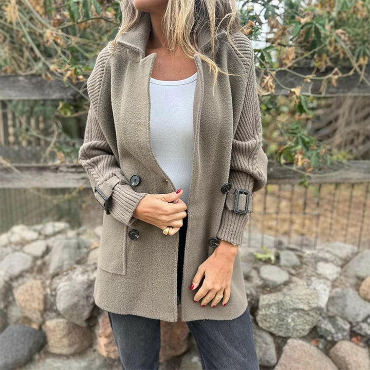 Isola | Cappotto Doppio Petto con Maniche in Maglia