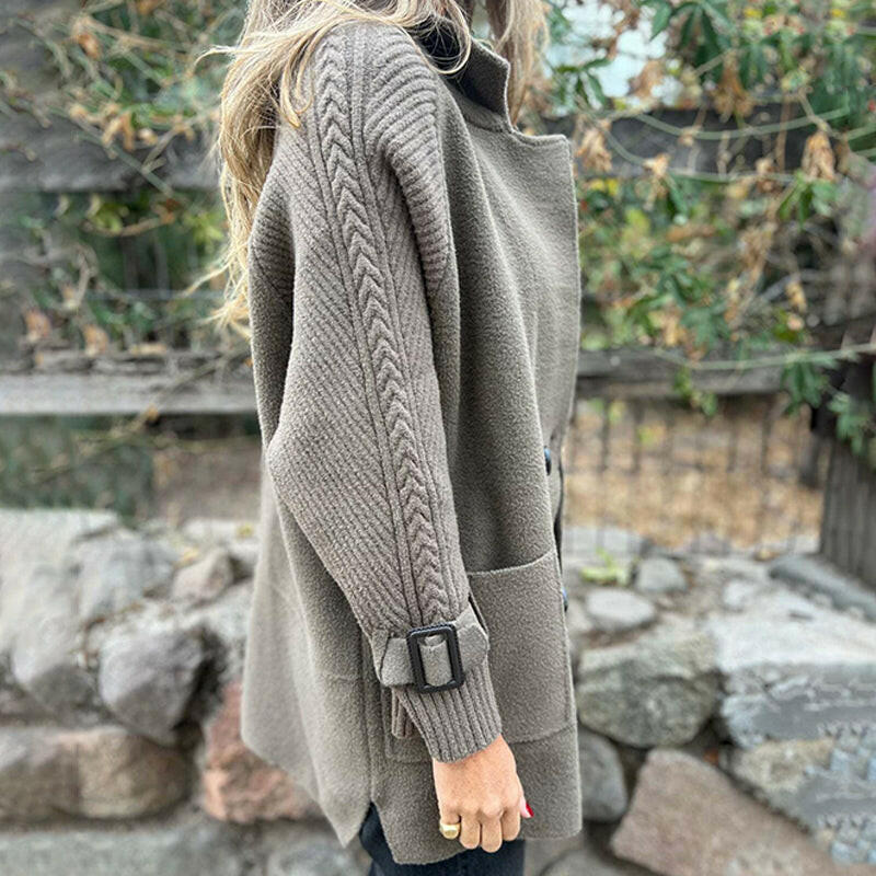 Isola | Cappotto Doppio Petto con Maniche in Maglia