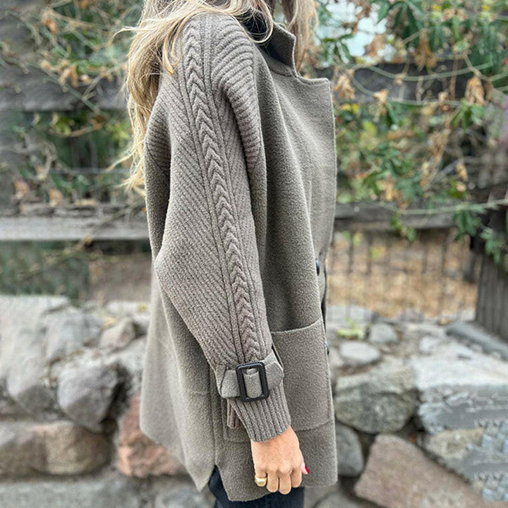 Isola | Cappotto Doppio Petto con Maniche in Maglia
