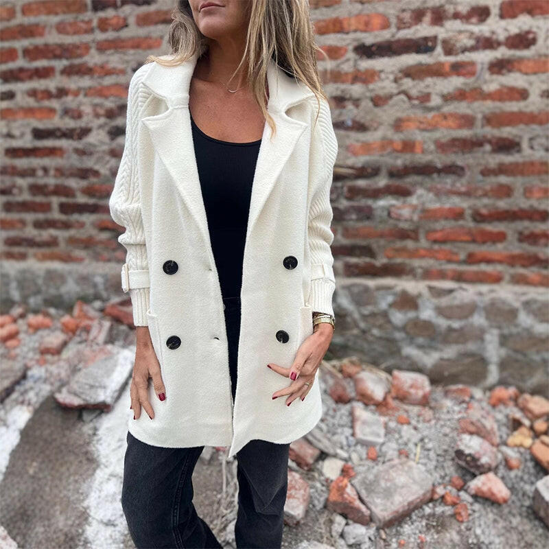 Isola | Cappotto Doppio Petto con Maniche in Maglia