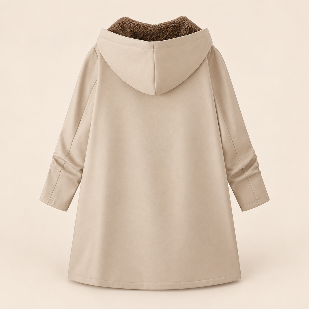 Teodolinda | Cappotto Lungo in Sherpa con Cappuccio, Cachi