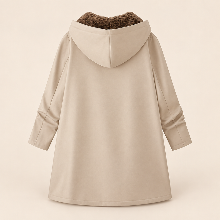 Teodolinda | Cappotto Lungo in Sherpa con Cappuccio, Cachi