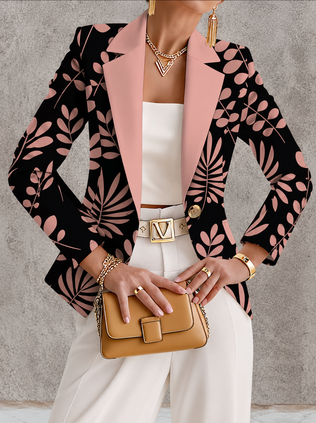 Rosaria | Blazer Foglie Rosa