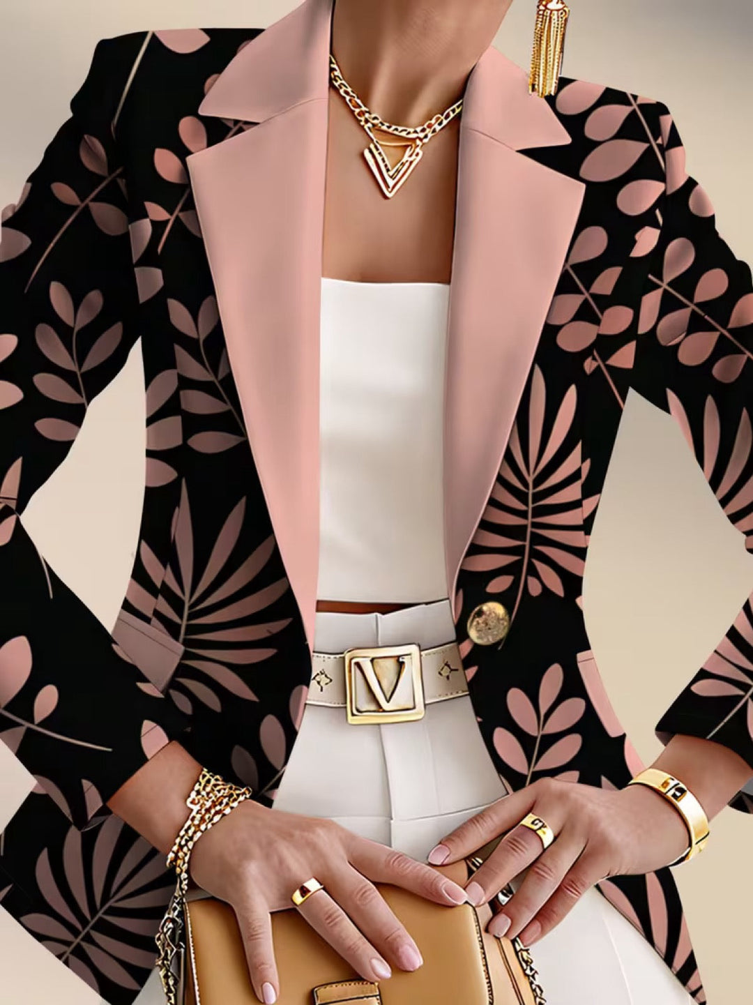 Rosaria | Blazer Foglie Rosa