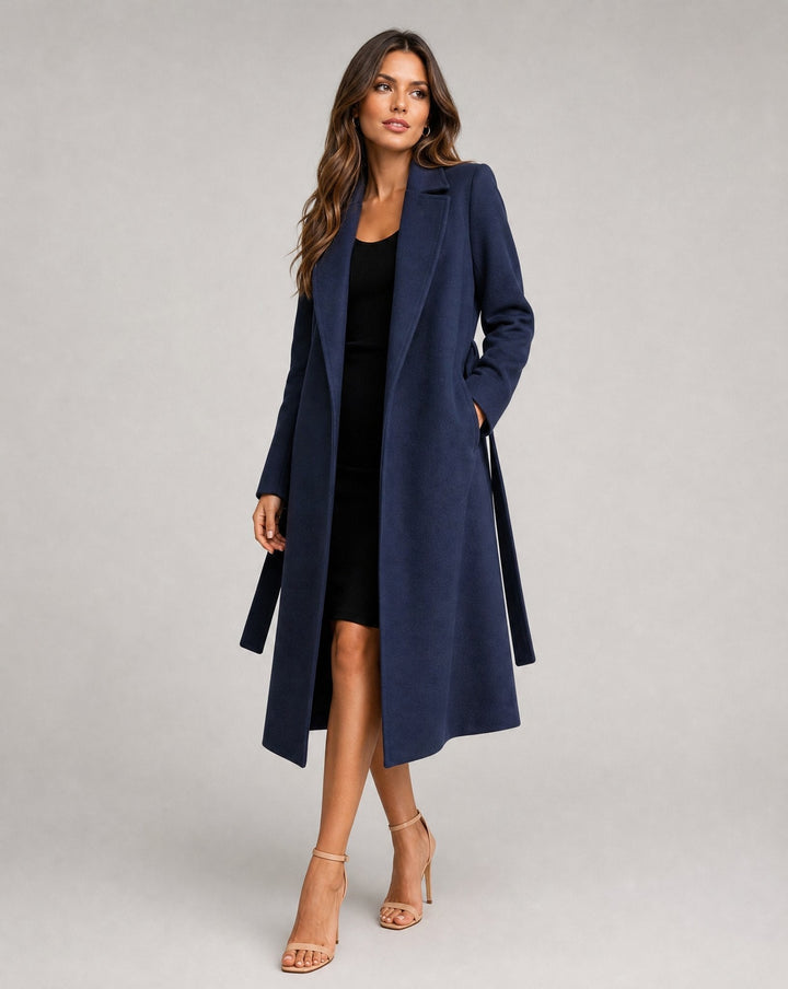 Ginevra | Cappotto Lungo con Cintura e Revers