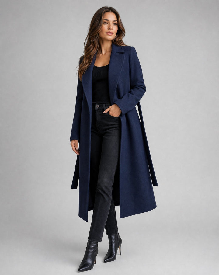 Ginevra | Cappotto Lungo con Cintura e Revers