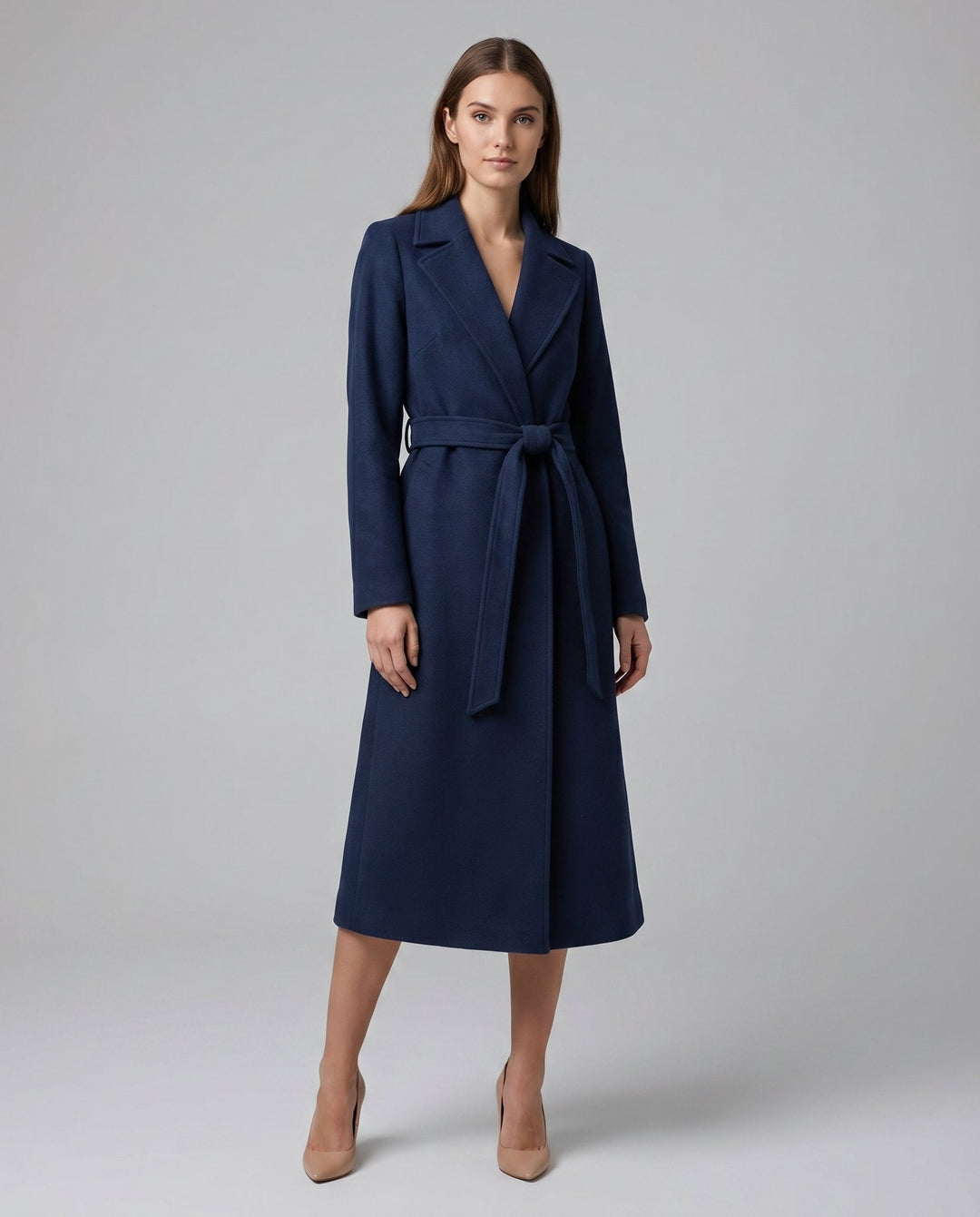 Ginevra | Cappotto Lungo con Cintura e Revers