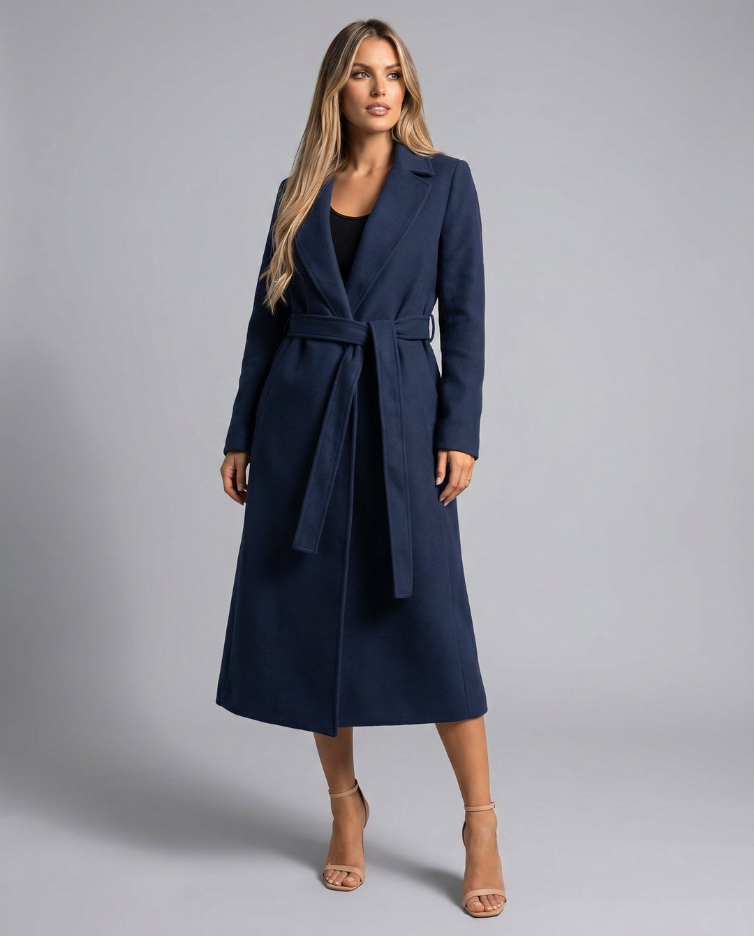 Ginevra | Cappotto Lungo con Cintura e Revers